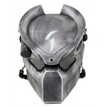 Alien Vs Predator Lonely Wolf Mask With lamp Outdoor Tactical Mask Full Face CS Sport Helmet Halloween Party Cosplay Horror mask stylish alien vs predator shape key ring