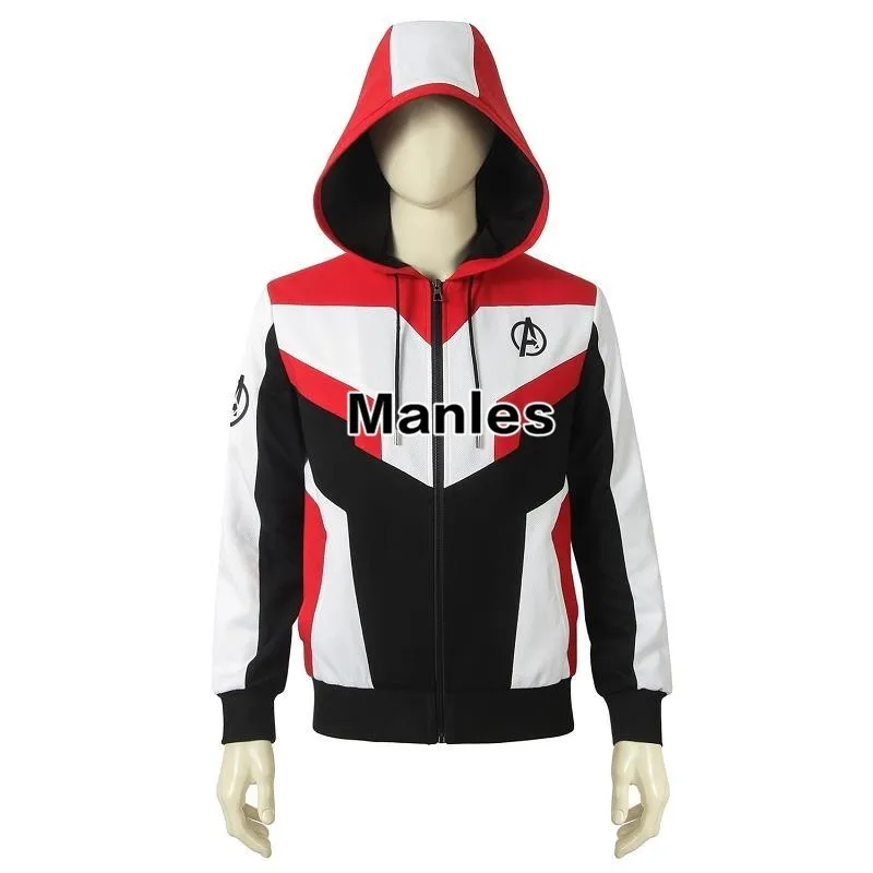 Avengers Endgame Costume Quantum Realm Cosplay Hoodie Zipper Adult Sweatshirt Custom Halloween Carnival Tony Stark Iron Man