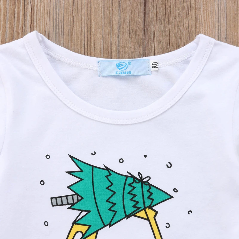 FOCUSNORM/Рождественский комплект для маленьких мальчиков и девочек; топы с длинными рукавами; футболка и штаны; комплект из 2 предметов; одежда для детей