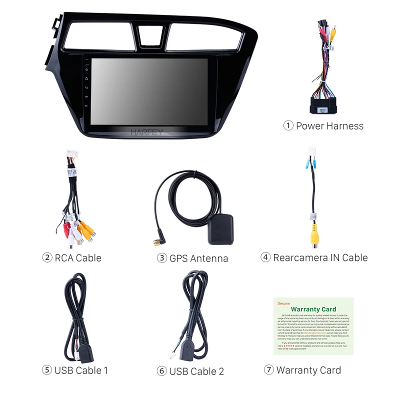 Excellent Harfey 9 inch Android 8.1/9.0 2Din Car Radio WIFI Bluetooth QuadCore Multimedia Player For 2014 2015 HYUNDAI I20 Left Hand Drive 3