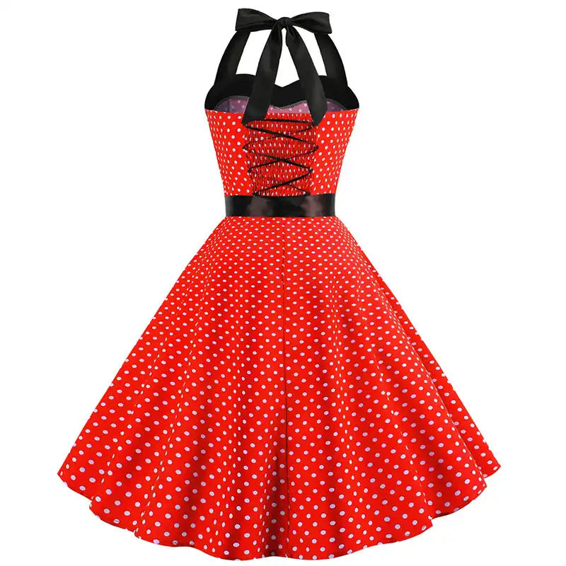 retro red polka dot dress