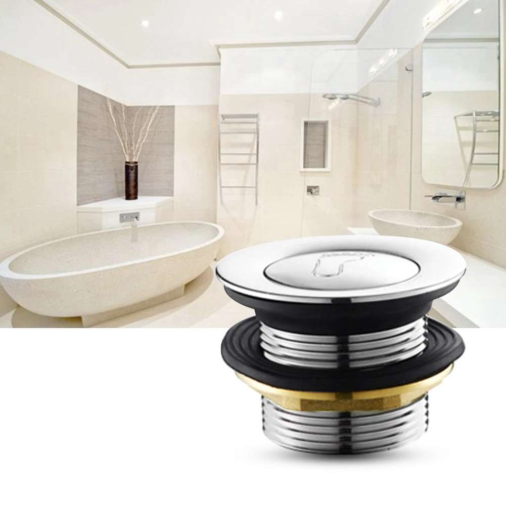 

Drain Plug Sink Bathtub Pop-Up Filter Accessory Universal Copper Alloy Bathroom Thicken Waste Strainer Easy Install Push Down