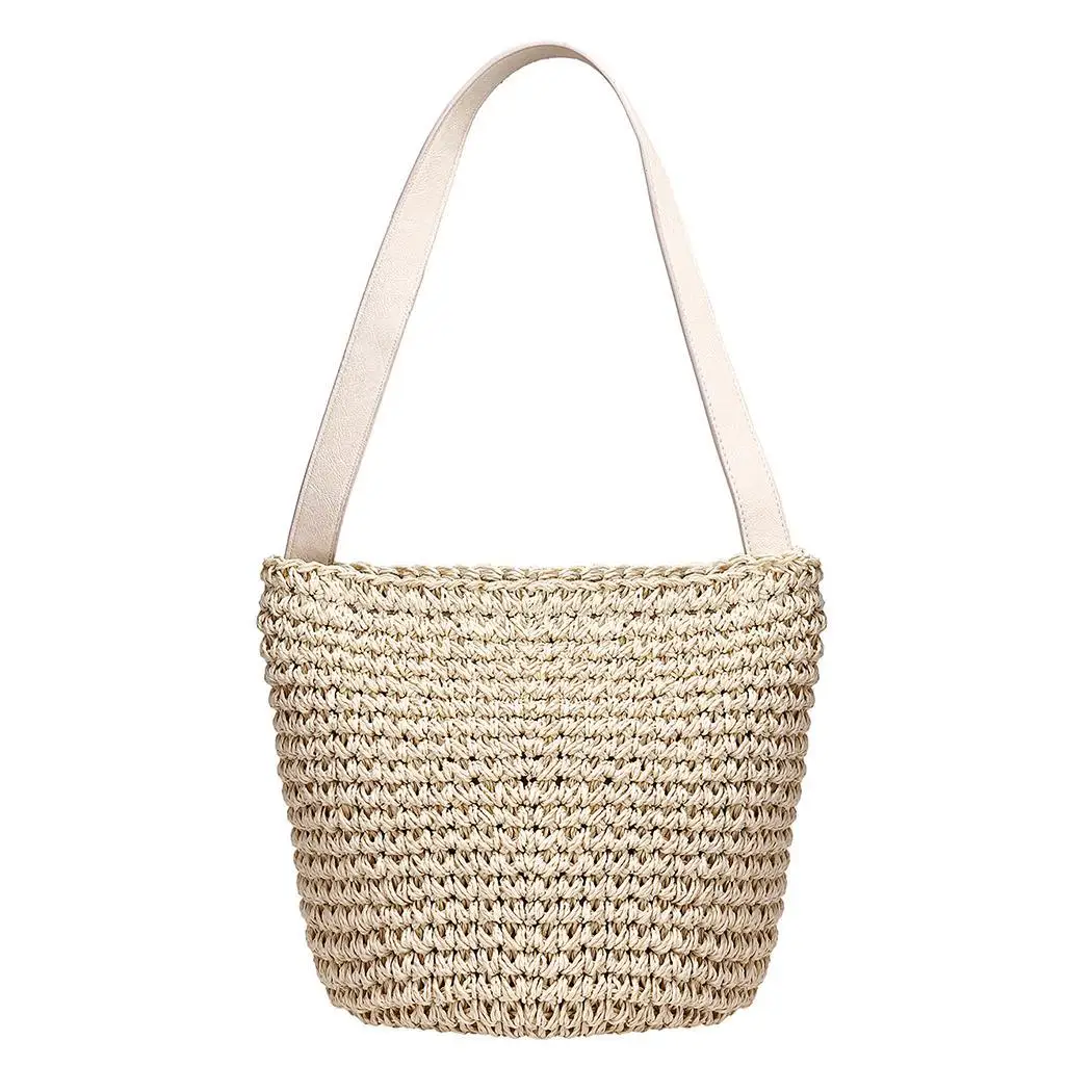 Poliestere Medio Spalla Cm Casual 58 Cherry Della Borsa Khaki 7 Sfera Spiaggia Abbellito 8 Paglia 22 Pollici 20 aqPTq
