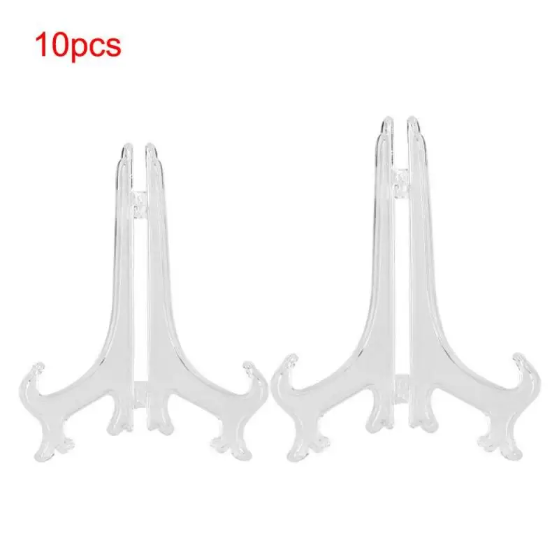 

12Pcs/Set Clear Plastic Easels Plate Holders Display Dish Rack Picture Frame Photo Book Pedestal Display Stand Stander