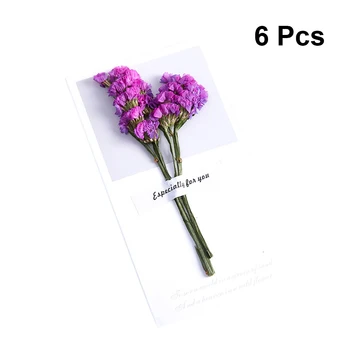 

6pcs Handmade Creative Dried Flower Decorative Small Fresh Invitation Card Greeting Card for Wedding Birthday Banquet