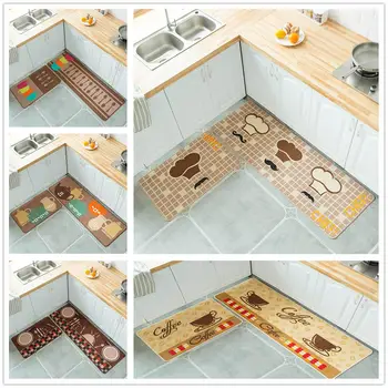 

Adeeing 2PCS/Set Simple Cartoon Printed Non Slip Floor Mat Carpet for Kitchen Door