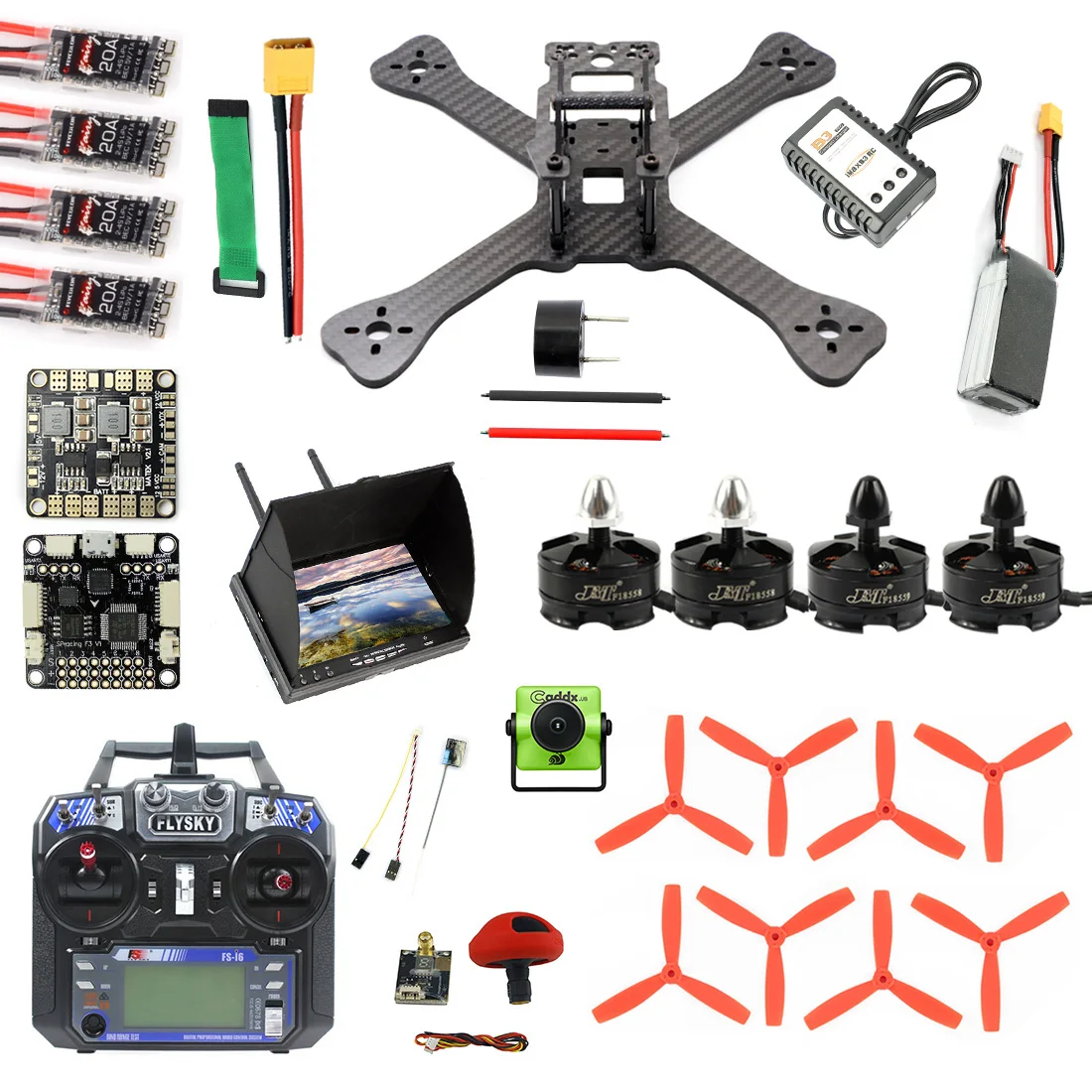 DIY TX5-210 210 мм 2,4G RC гоночный Дрон мини Квадрокоптер SP F3 Caddx Turbo S1 камера ночного видения 5,8G VTX FPV очки для монитора