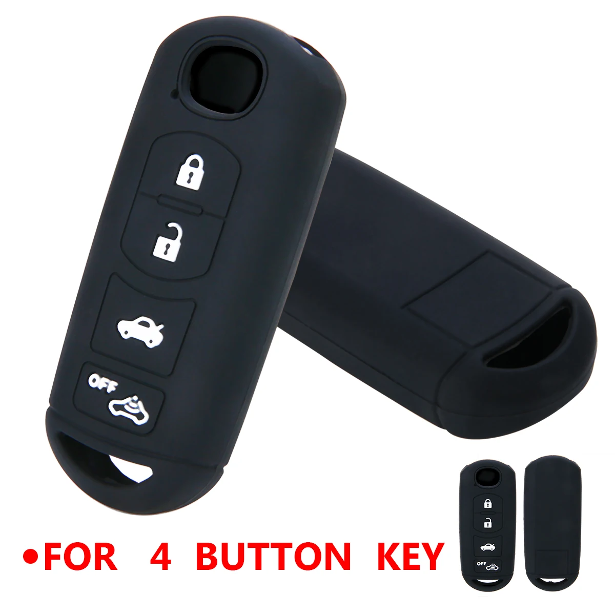 

4 Buttons Black Silicone Car Remote Key Case Universal Car Key Covers For MAZDA 2 3 5 6 CX5 CX7 CX9 MX5