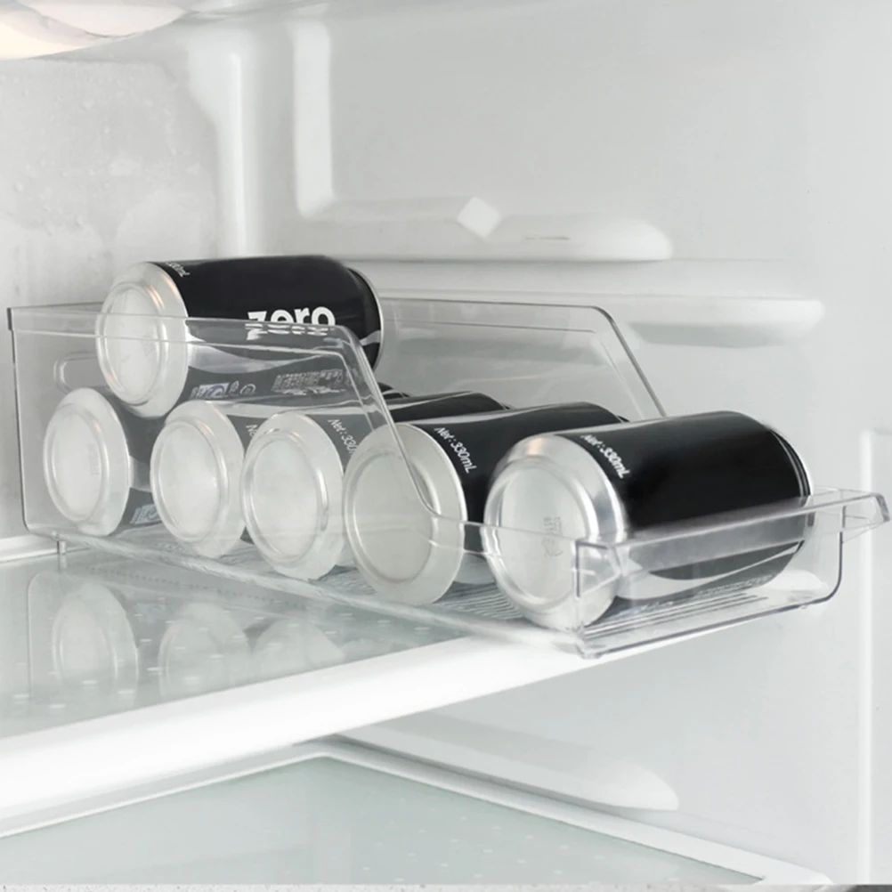 

1pc Plastic Storage Box Fridge Drinks Can Refrigerator Beverage Holder Dispenser Storage Racks Containers For Kitchen Pantry