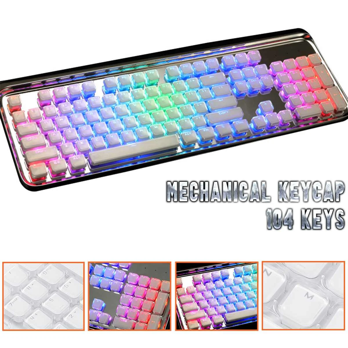 104 колпачки для ключей двойная подсветка DIY набор ключей ABS+ Кристалл Акрил для механической клавиатуры Черный белый опционально