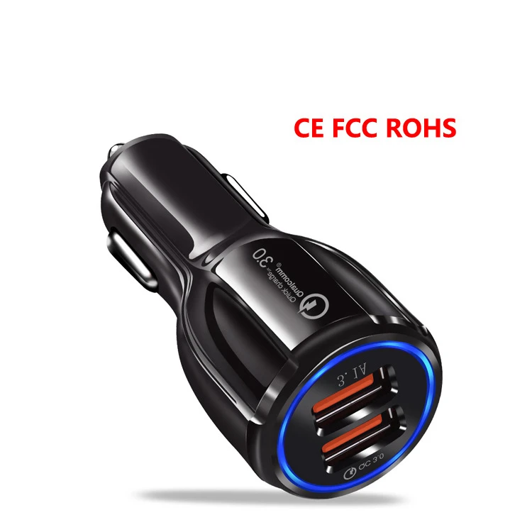 

Car Quick Charge QC 3.0 Mobile Phone Charger 5V 9V 12V 2 Port USB Fast ar Charger for iPhone Samsung Tablet Adapter Car-Charger