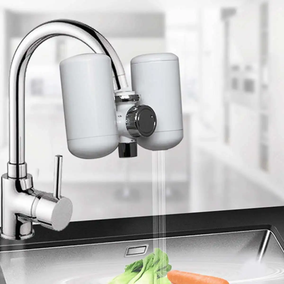 

3KW Electric Instant Hot Water Heater Sink Faucet Kitchen Heating Tap Free Installation Temp Display 3 outlets Electric Faucet