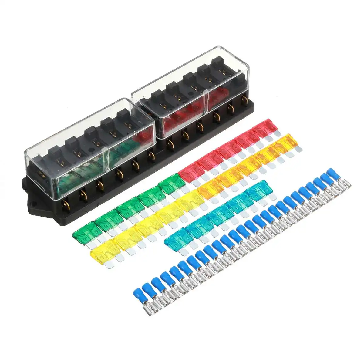 

32V 12 Way Add Circuit Blade Fuse Box Holder ATC ATO for Auto Car Boat Marine Caravan