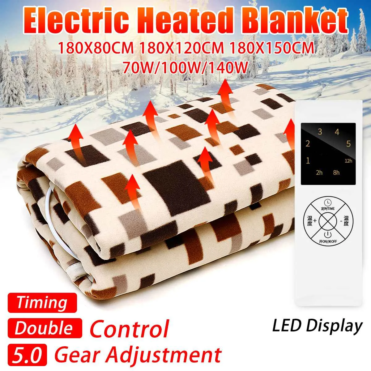 

Electric Blanket Thicker Heater Double Control Body Warmer Heated Blanket Thermostat Electric Heating Blanket Electric Heating