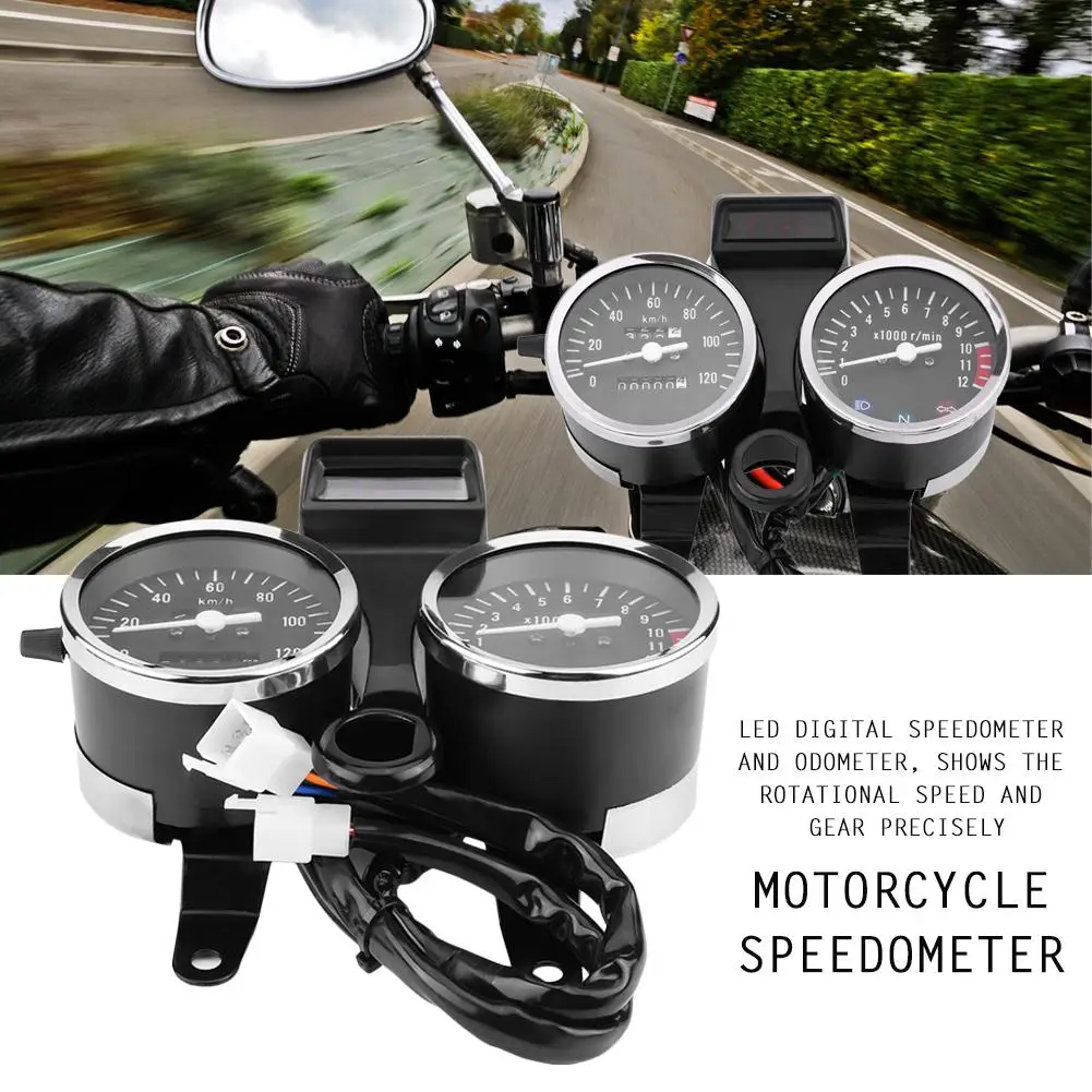 

Motorcycle Speedometer Odometer LED Motorcycle Modified Accessories Speedometer Odometer Tachometer Universal for Suzuki GN125