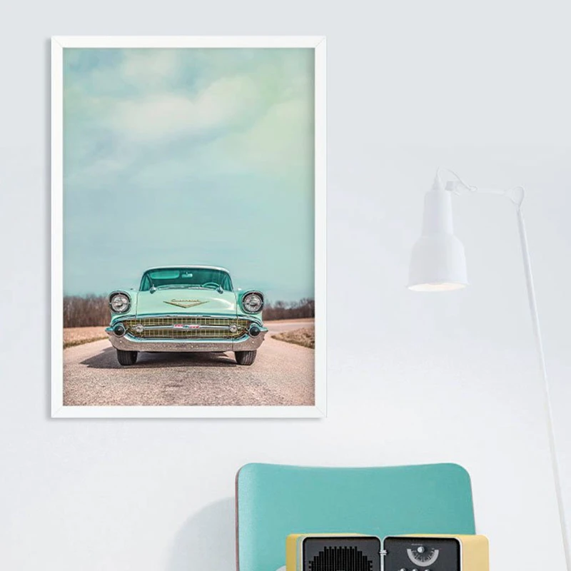 

Retro Car Photography Poster Art Prints Nordic Landscape Wall Art Picture for Living Room Modern Home Decorating Canvas Painting