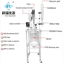 20L лабораторное оборудование с высоким содержанием боросиликата gg3.3, покрытые гнездом стеклянные реакторы/двухслойные Стеклянные реакторы