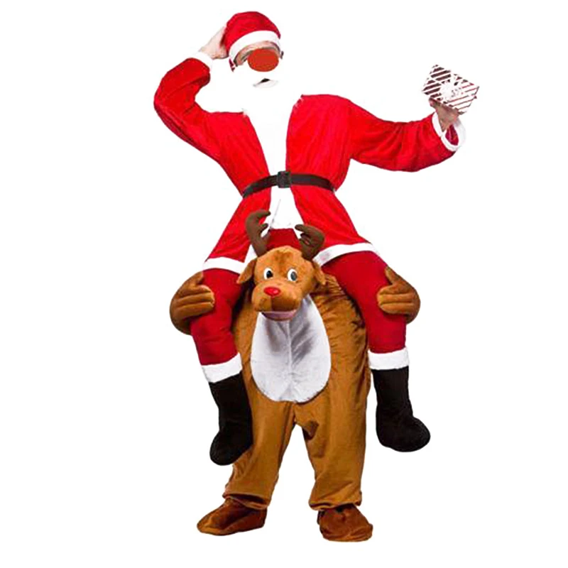 

Shoulder Ride On Mascot Costume Piggy Back Party Fancy Dress Carry Costume (Wolf / Grey)