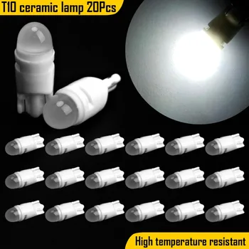 

20 pcs Ceramic T10 5W5 Wedge Internal Reading Dome Clearance Light Canbus 3030 168 194 Led Bulb Car Styling For BMW Audi Nissan