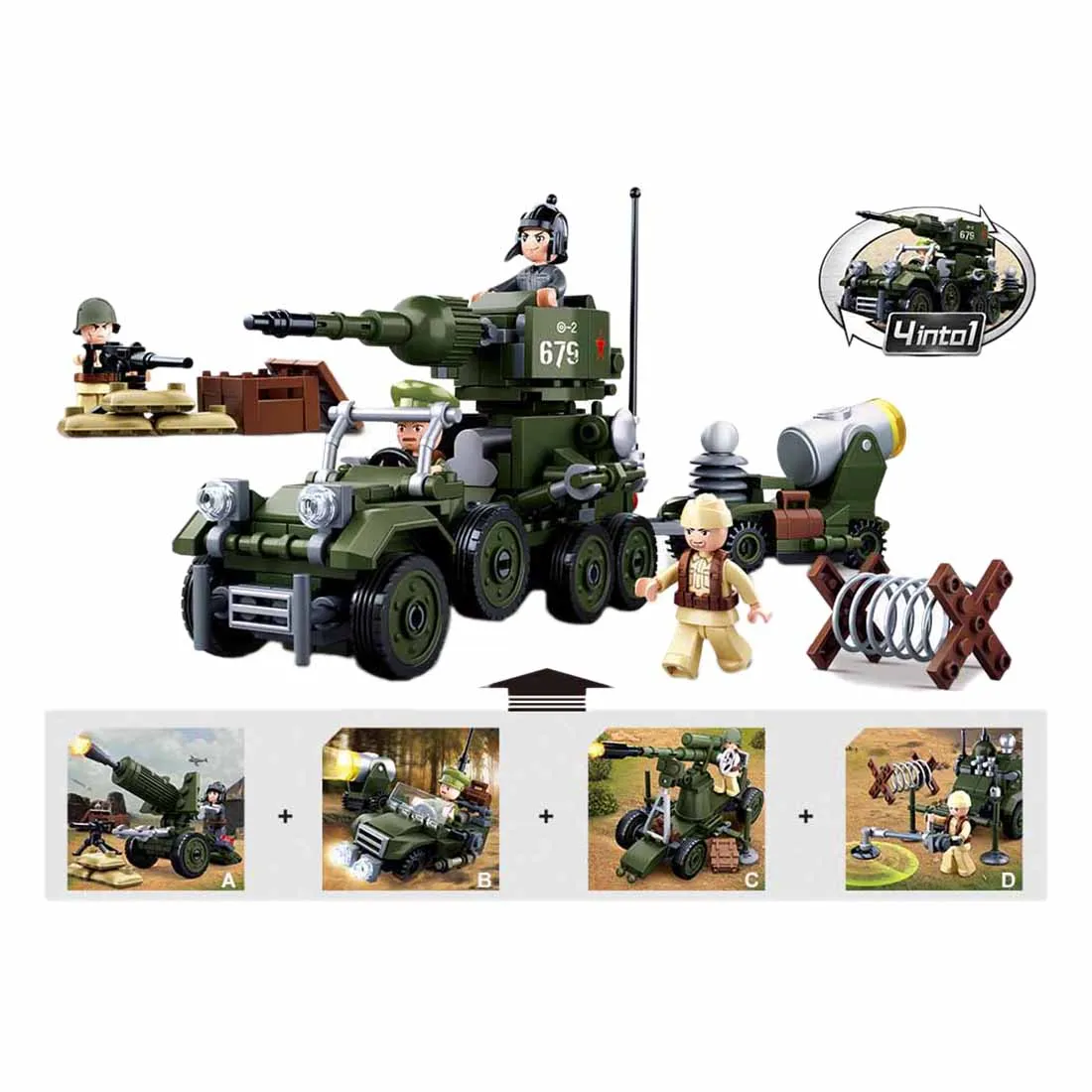 

Sluban Military Theme DIY Small Particle Building Block Assembly Construction Kit for Children - Assault Vehicle