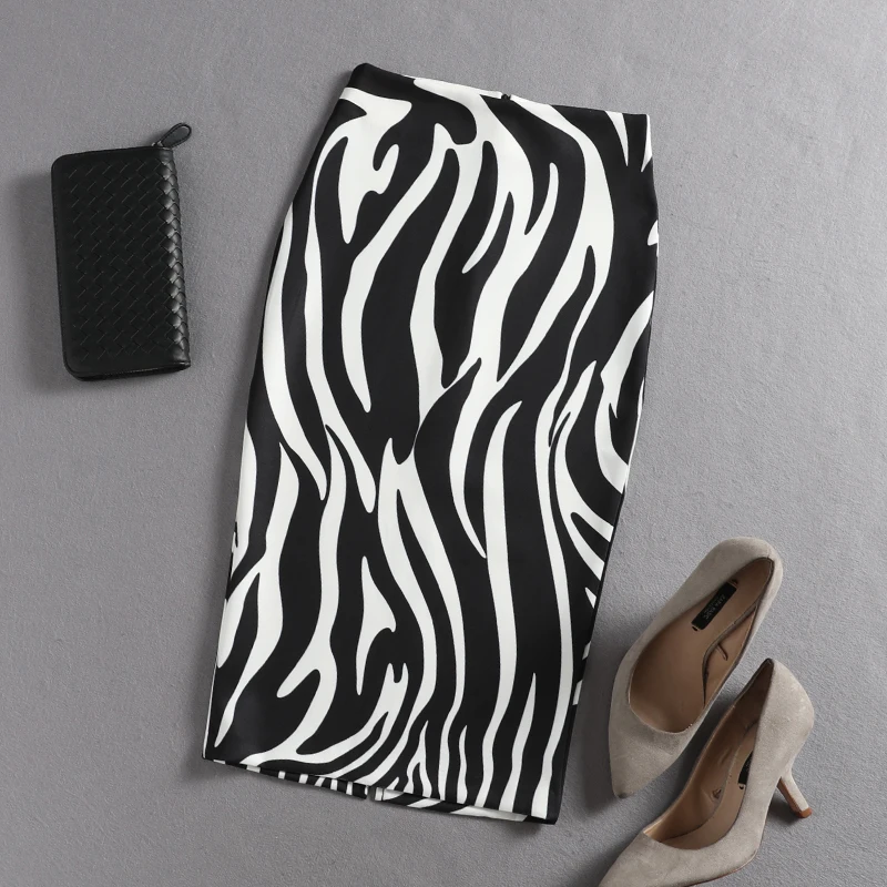 

Zebra pattern Print pencil Skirt Bodycon Jupe Longue Femme High Waist zebra-stripe skirts
