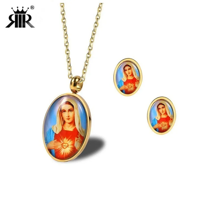 Sterling Silver Blessed Mary and Child Jesus Charm on a Sterling Silver Chain Necklace 16-20