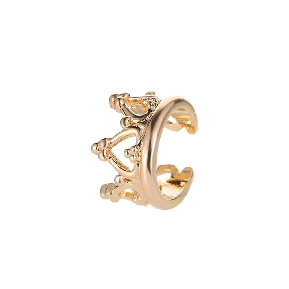 

Korean Crown U-Ear Clips Ladies Ear Jewelry Heart-Painless Clip Earrings