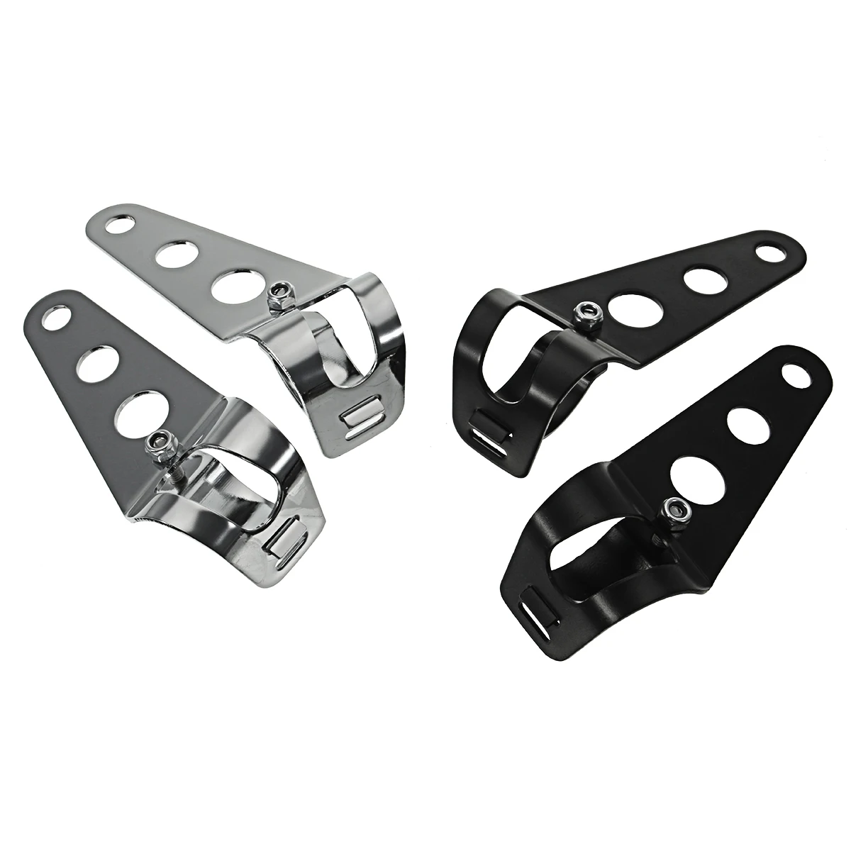 28mm 43mm Motorcycle Motorbike Headlight Mounting Bracket Adjuster Fork Mount Clamp Black Head