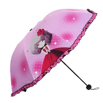 

New Sweet Teenage Girls Rain Umbrella For Kids Fashion Practical Children Umbrella Waterproof Windproof Sunshade Umbrella
