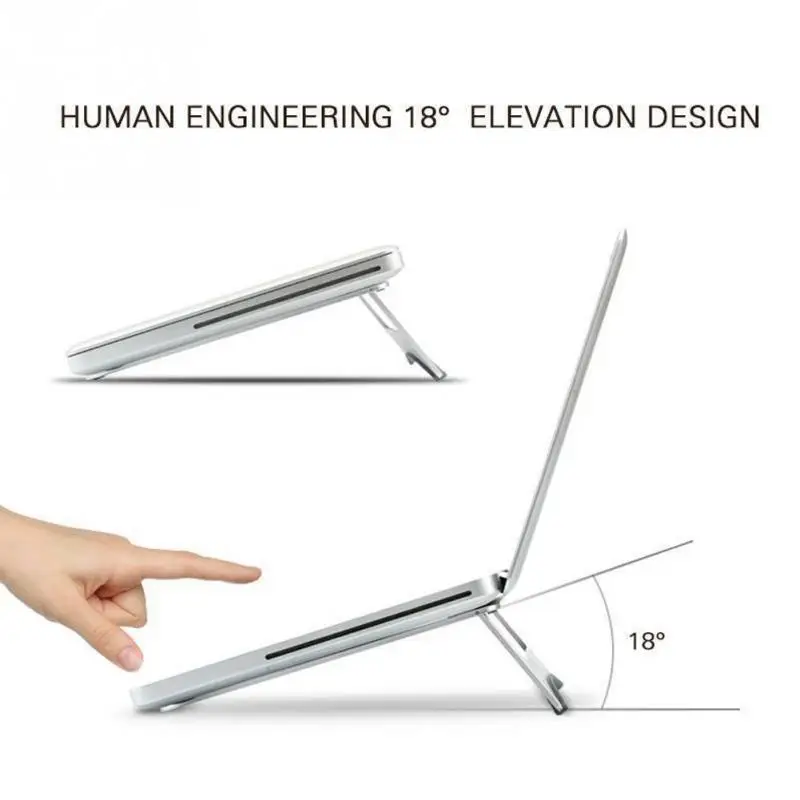

BEESCLOVER Laptop Bracket Cooling Base Portable Notebook Stand Holder Aluminum Alloy Foldable Laptop r25