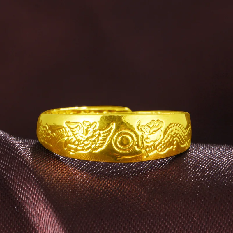 Глянцевые Вьетнамки аллювиальные золотые кольца высокого качества не выцветают позолоченные Регулируемые кольца для женщин ювелирные изделия