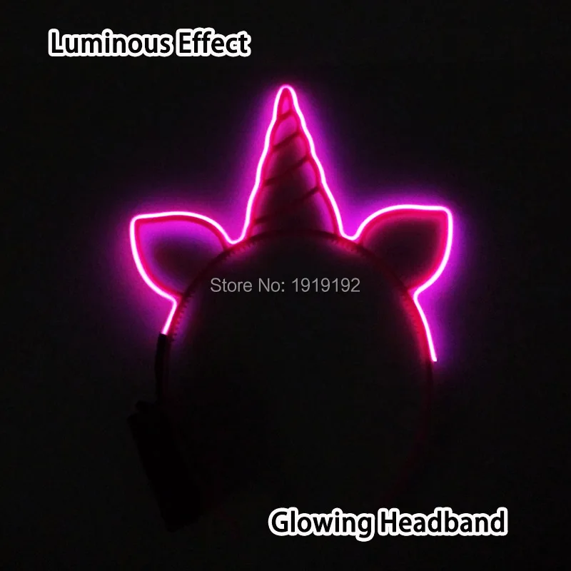 

New Style Unicorn LED Headband Christmas Party Supplies EL Glowing Flashing Head Decoration For Christmas Headbands By 1.5V