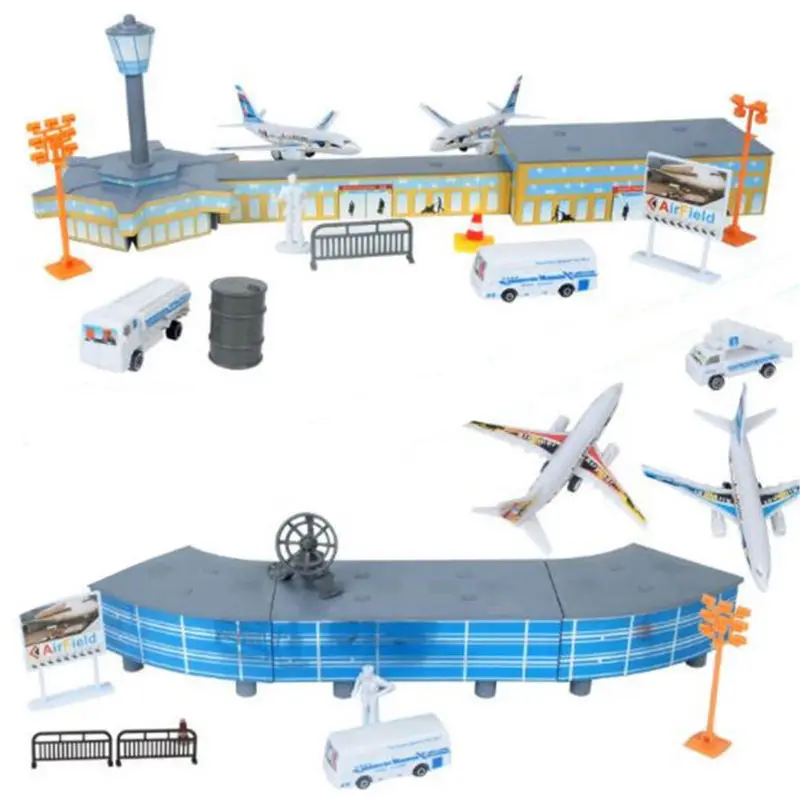 

200PCS Airport Assembled Toys Set Airplane Aircraft Models Transformation Toy for children Gifts
