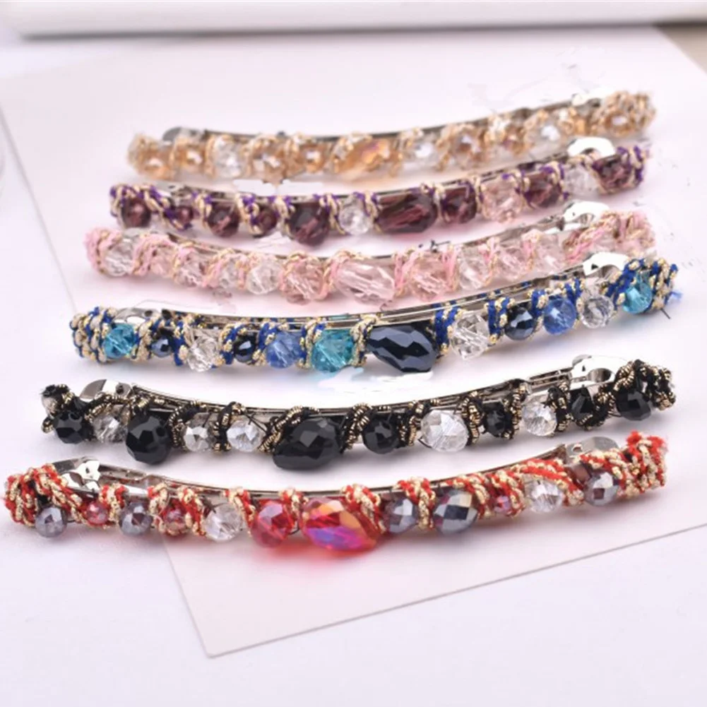 

Fashion Women Barrettes Hair Accessories Crystal Hairpin Barrette Top Clip Girl Hair Jewelry Ladies Elegant Crystal Hair Clip
