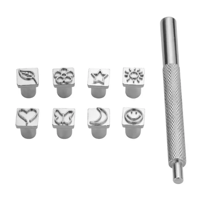 

Professional Leather Tool 9 in 1 DIY Leather Printing Tool Steel Metal Carving Leathercraft Tool Kit Leathercraft Accessories