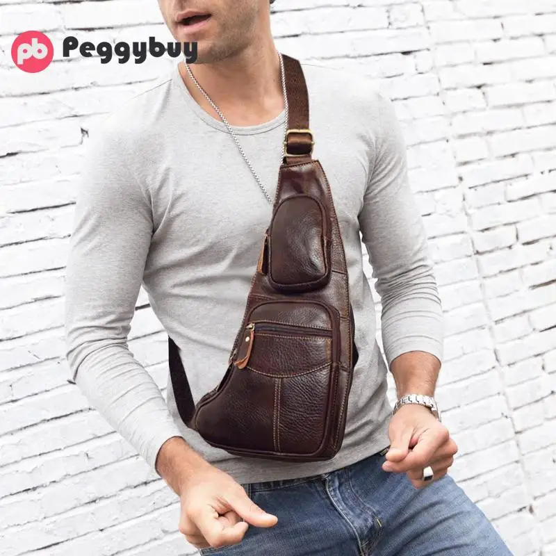 جلد طبيعي الخصر أكياس crossbody أكياس للرجال الكتف حزام أكياس السفر الصدر الهاتف الحقيبة الخصر الصدر حزم Bolsas محفظة جديد