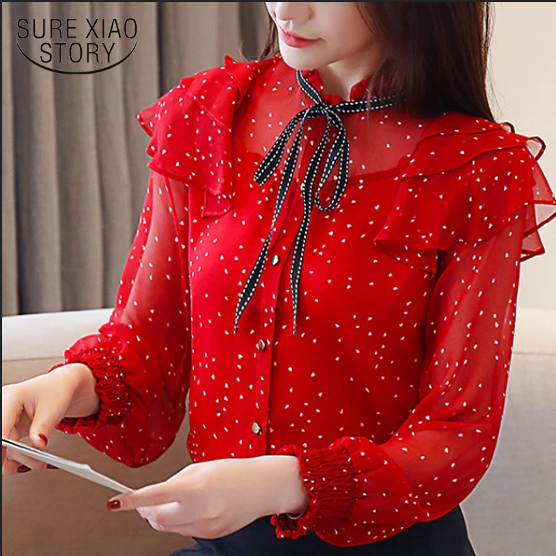 Women's Chiffon Blouses blusas mujer de moda 2019 womens