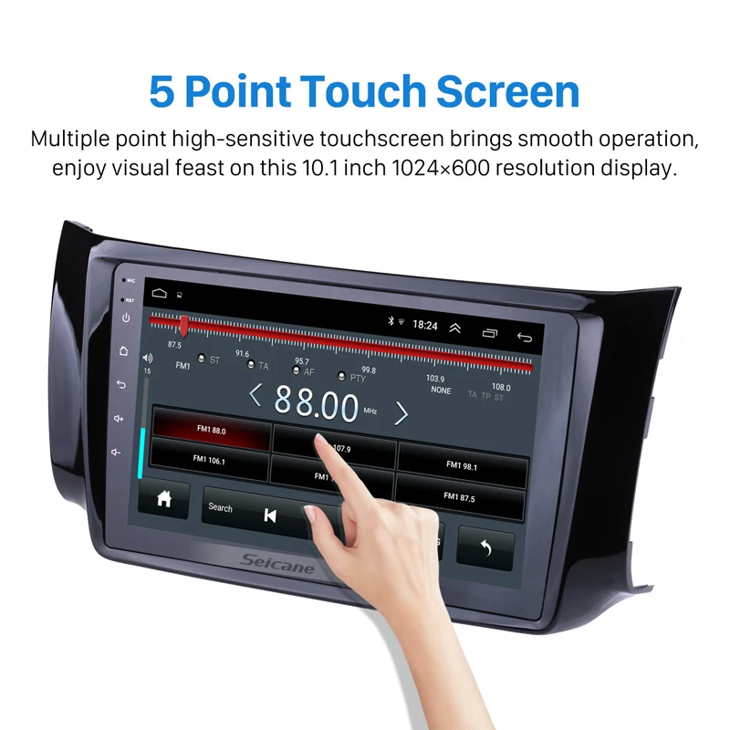 Perfect Seicane Car GPS Navi 10.1" HD Android 8.1 TouchScreen Radio Bluetooth For NISSAN SYLPHY 2012-2016 support Steering Wheel Control 2