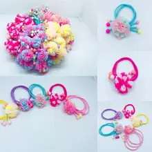 50 шт., растягивающиеся Цветочные резинки для волос, эластичные резинки для волос, конский хвост, резинки для волос, аксессуары для волос для девушек и женщин