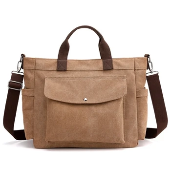 

NEW-Women'S Canvas Handbag Casual Canvas Shoulder Bags Vintage Crossbody Messenger Bags Female Tote Bags Trapeze