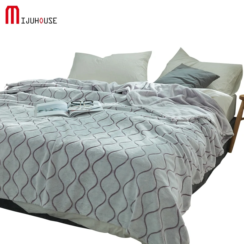 

Soft Blanket Flannel Fleece Luxury Blanket Water ripple Queen Size Light Weight Cozy Plush Microfiber Solid Blankets