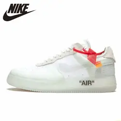 Nike Air Force 1 Low Off White для мужчин обувь для скейтбординга Новое поступление удобные дышащие спортивная обувь # AO4606-100