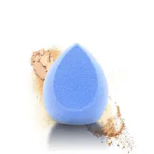 1 шт. горячая Распродажа шелковистые синее Флокирование Drop Puff Наклонный разрез два ножа трехмерные слоеные влажные и сухие косметические инструменты