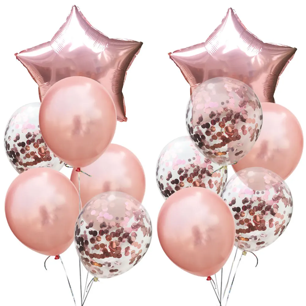 Amawill Rose Gold Adult 50th Happy Birthday Foil Balloon Birthday Party Decorations 50 Years Old Anniversary Supplies 75D