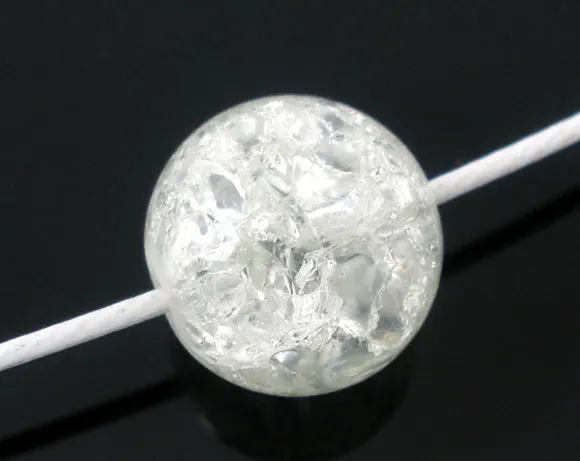 

30 Crackle Glass Round Beads 12mm Dia. (B05658)