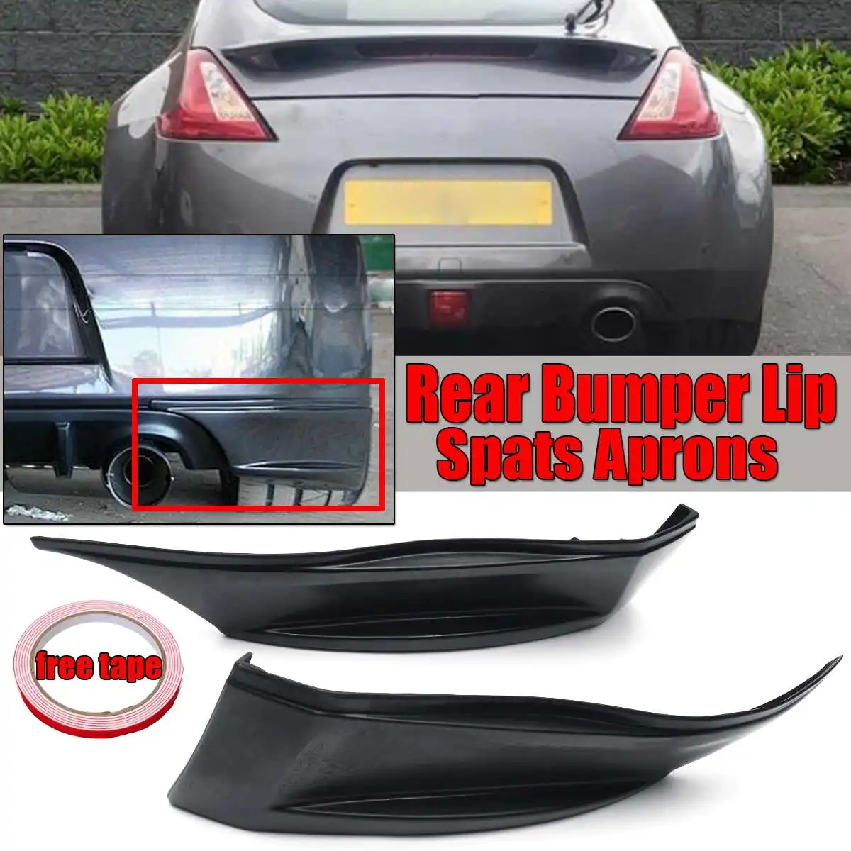 

SS Style New 2x Car Rear Bumper Lip Diffuser Splitters Spats Aprons Cover Trim Black For Nissan 370Z 2009-2016 Rear Bumper Lip