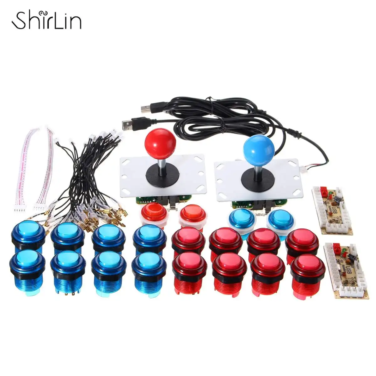 

LED Arcade Mame DIY Kit Set Parts Dual Player Push Buttons Joysticks USB Encoder Arcade Mame DIY Kit Set Parts