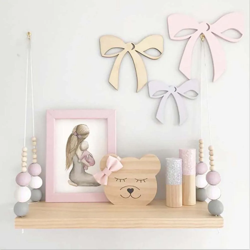 Colgante de pared para el hogar adornos de madera cuentas nórdicas tabla colgante estante de almacenamiento habitación infantil decoración de pared para el hogar Colgante de pared para el hogar adornos de madera cuentas nórdicas tabla colgante estante de almacenamiento habitación infantil decoración de pared para el hogar