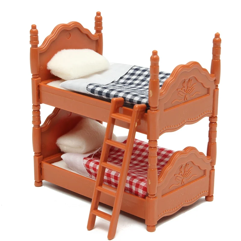 

1Pcs Miniature DollHouse Bunk Bed Figurines Ornaments For Home Kids Room Furniture Decoration Toy Doll Girl Children Gift