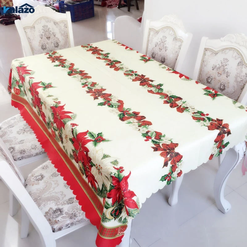  New Year Table Cloth Christmas Plastic Rectangular Table Cloth Tablecloths House Christmas Decorati